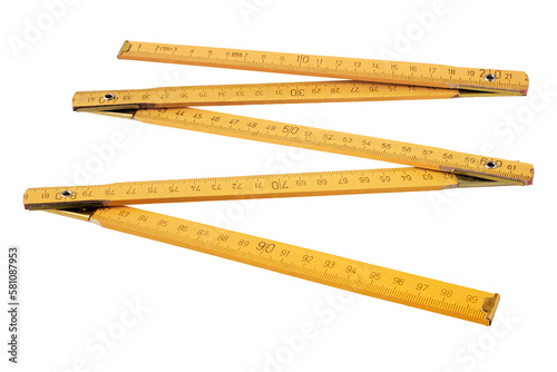 Yellow folding ruler