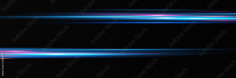 Motion light effect for banners. Blue lines. The effect of speed on a blue background. lines of light, speed and movement. Vector lens flare. Motion light effect for banners. Blue lines. The effect of speed on a blue background. lines of light, speed and movement. Vector lens flare.