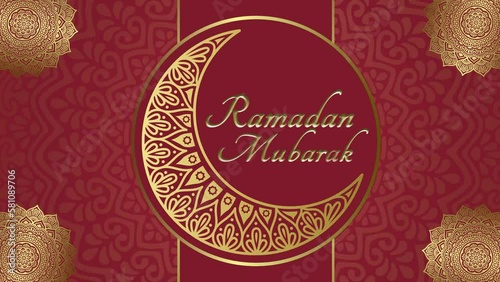 Ramadan Mubarak with ramadan texture background for Ramzan kareem (ramadan mubarak). photo