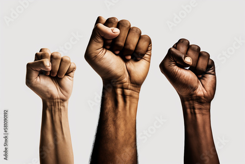 Fotografia, Obraz Fist of hand over a white background