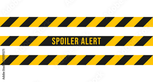 Spoiler alert tape. Isolated vector illustration on white background.
