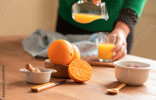 Wallpaper Mural Still life of breakfasts with oranges and cereals. Torontodigital.ca