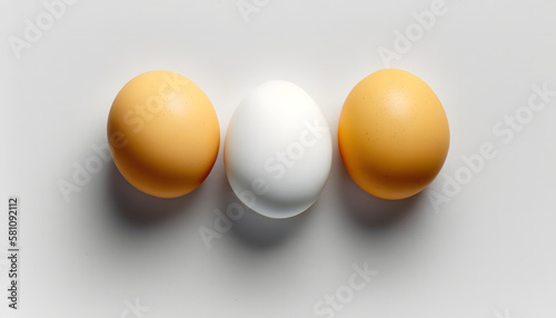 egg, top view, isolated, white background, generative ai