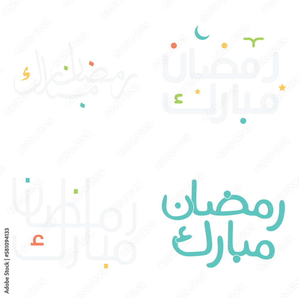 Arabic Typography Ramadan Kareem Wishes with Elegant Calligraphy.