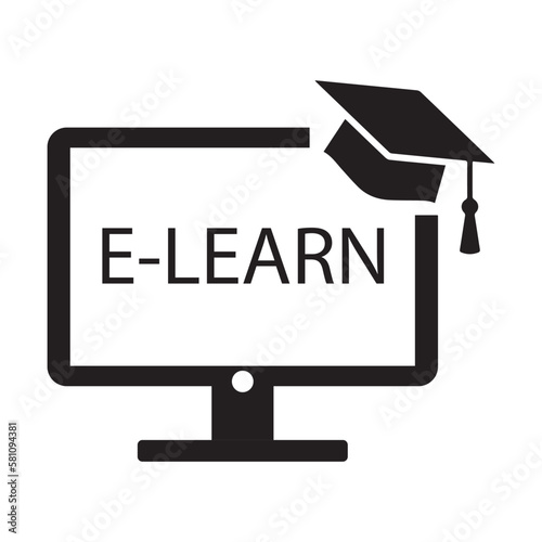 Computer, elearning, online education icon