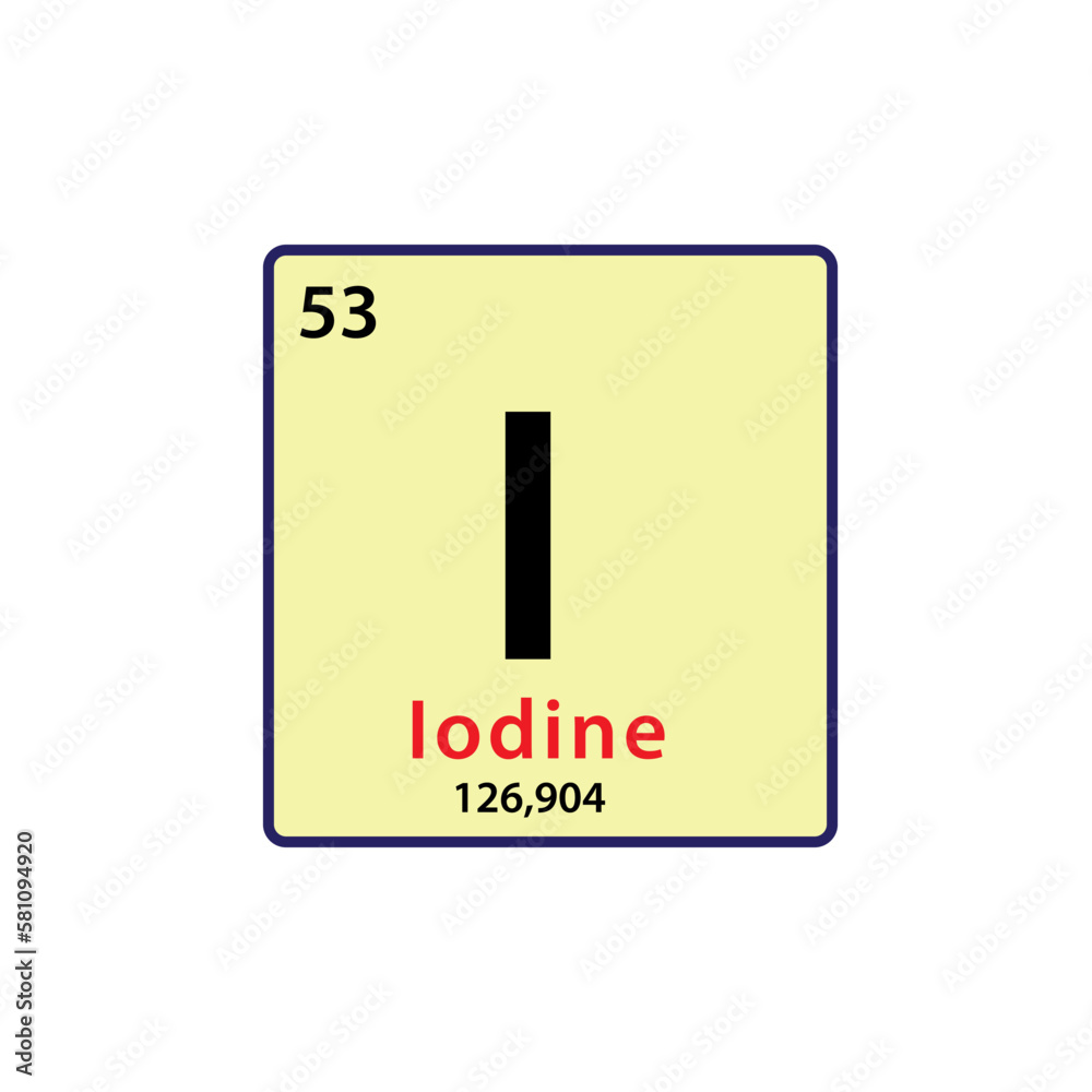 Iodine element periodic table icon vector logo design template Iodine element periodic table icon vector logo design template