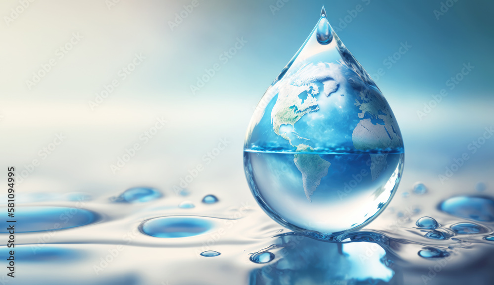 water drop with earth , World Water Day , Generative Ai water drop with earth , World Water Day , Generative Ai