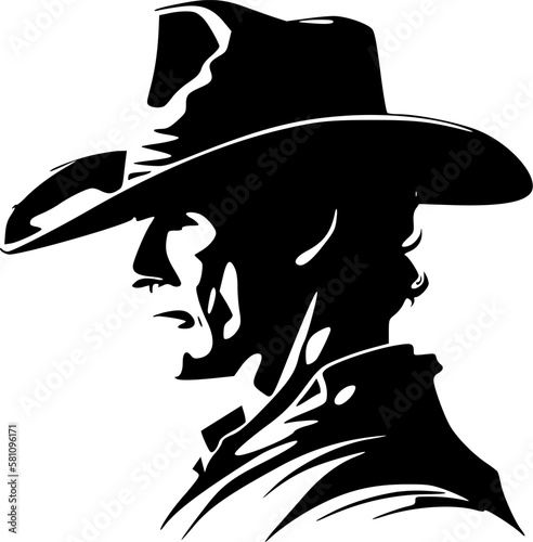Cowboy | Minimalist and Simple Silhouette - Vector illustration