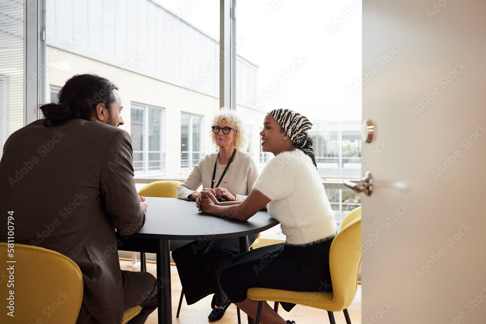 People talking during business meeting People talking during business meeting