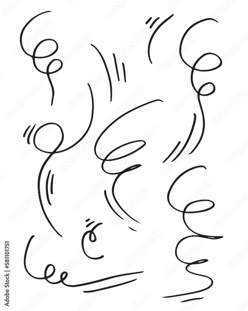 doodle wind illustration vector hand drawn style isolated on white background.