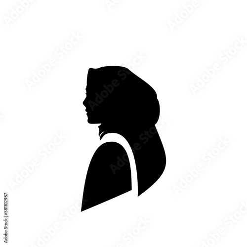Hijab woman silhouette icon logo