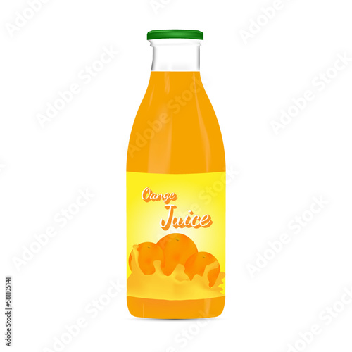 Juicy orange fruit in realistic orange juice splash