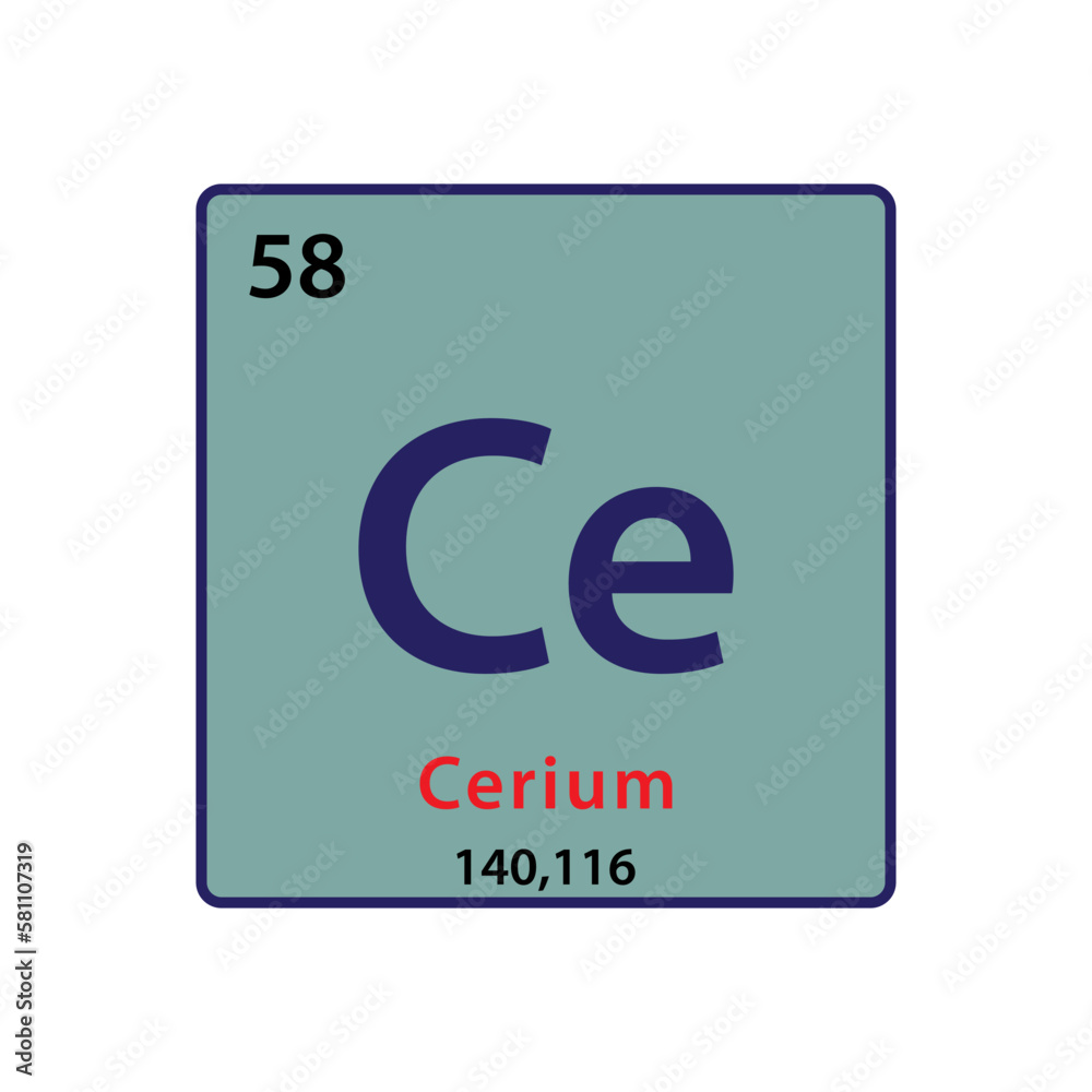 Cerium element periodic table icon vector logo design template Cerium element periodic table icon vector logo design template