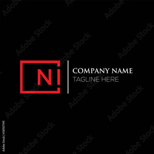 NI letter logo design on black background. NI creative initials letter logo concept. NI letter design. NI letter design on black background. NI logo vector.

