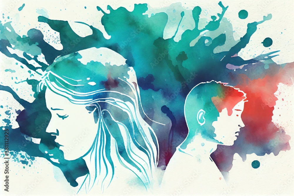 Watercolor Illustration Of A Background For Mental Illness Psychology watercolor-illustration-of-a-background-for-mental-illness-psychology