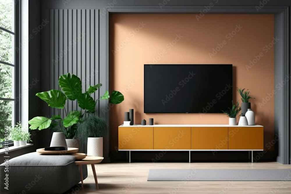 aesthetic tv room, generative ai