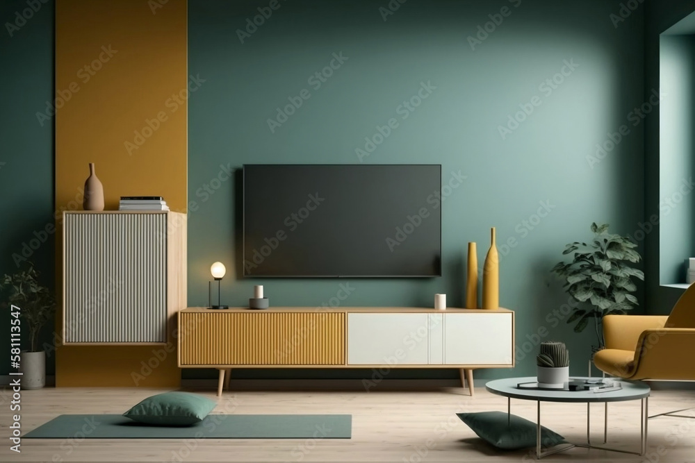 aesthetic tv room, generative ai aesthetic tv room, generative ai