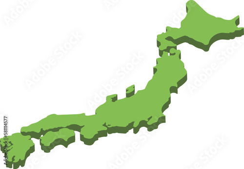 立体的な日本地図