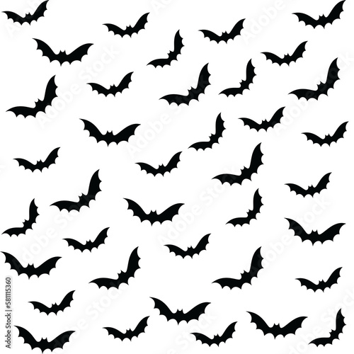 Bat Silhouette Vector PNG, Pattern Bat, Pattern, Bat, Halloween Pattern