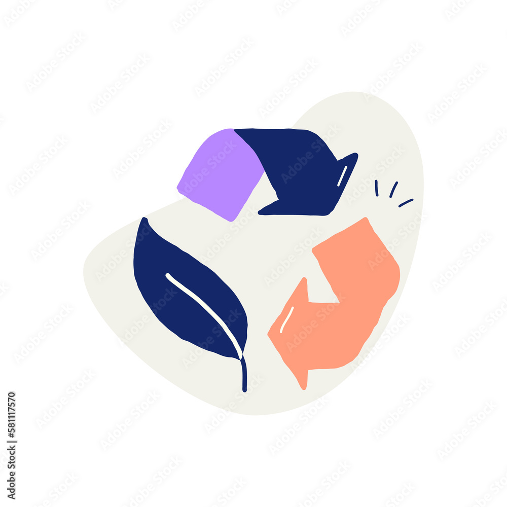 Recycle symbol hand-drawn vector illustration. Recycle symbol hand-drawn vector illustration.