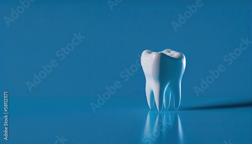 Tooth, health, dentistry concept. Free space. Generative AI.