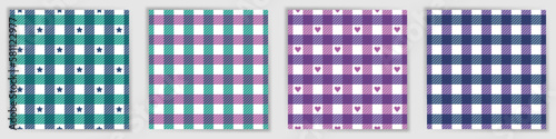 Tattersall check seamless pattern collection. Beautiful buffalo checkered tartan plaid