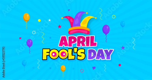 April fools day background or banner design template with funny prank illustration vector for april fools day event 1 april celebration