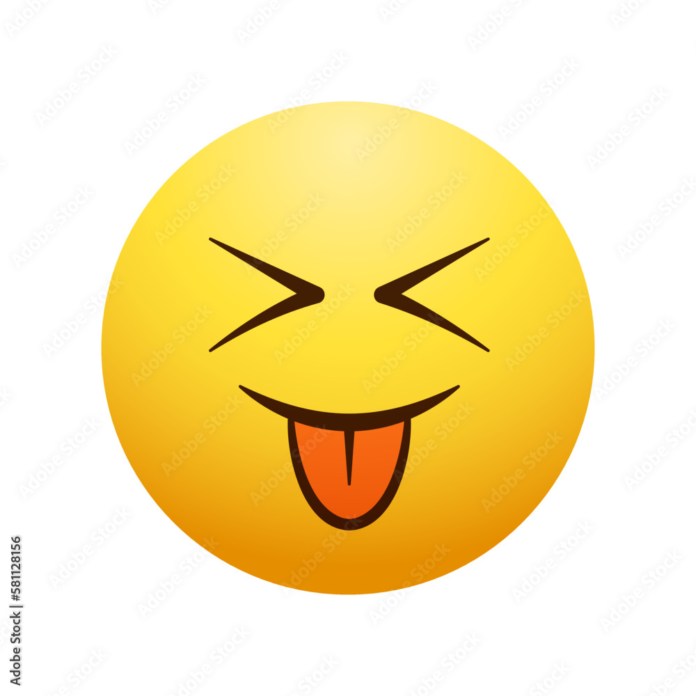 Emoji flat illustration. Smiling face with tongue out. Emoji flat illustration. Smiling face with tongue out.