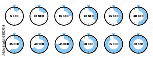 Set of analog clock icon
