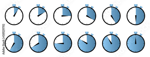 Set of clock, timer icon