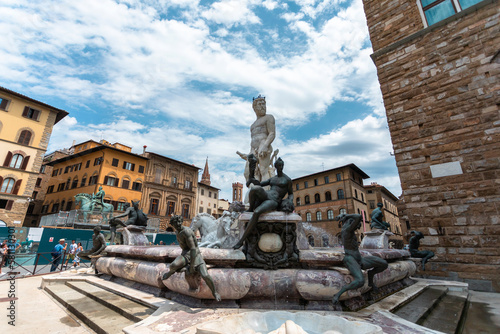 Fountain of Neptune in Piazza della Signoria in Florence, Italy photo
