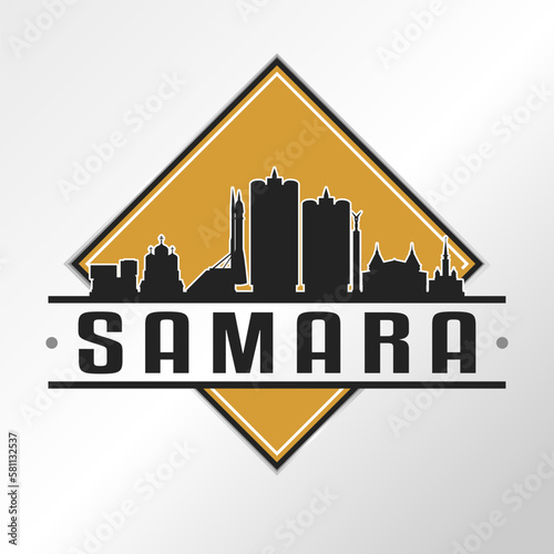 Samara  Samara Oblast  Russia Skyline Logo. Adventure Landscape Design Vector City Illustration Vector illustration.