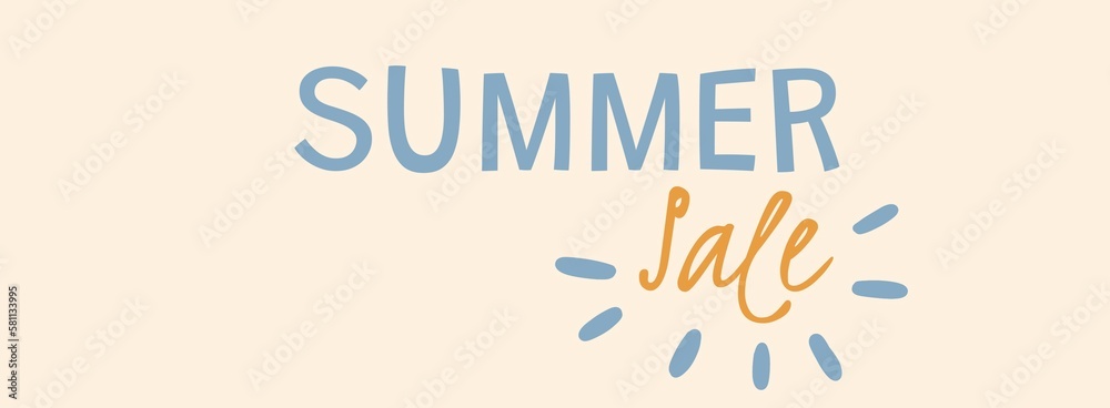 Summer sale banner with water splashes yellow blue modern illustration vector wallpaper background design for promotion typography for online website shop marketing tool social media advert 