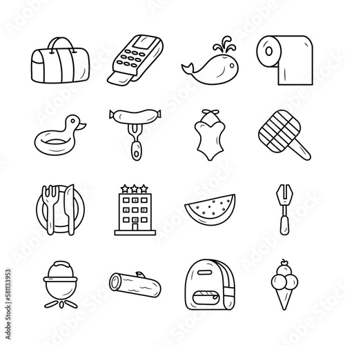 Travel Vector Hand Draw Outline icon style illustration. EPS 10 Files Set 1