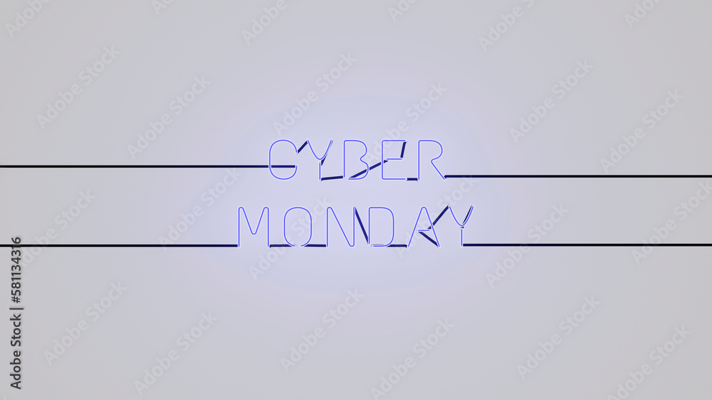 Fototapeta premium Cyber Monday neón azul alfa.