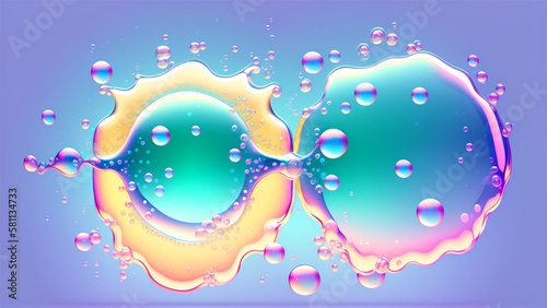 大きな水の水滴　液体　水中　清涼感　しずく　しずる感