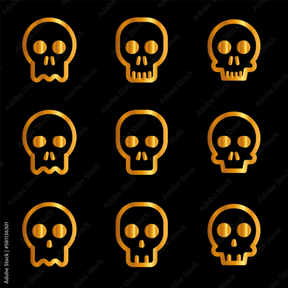 Skulls and crossbones. Skulls with cross icon collection isolated on white background. Death logo, symbol, sign. pirate symbol. Vector graphic. 