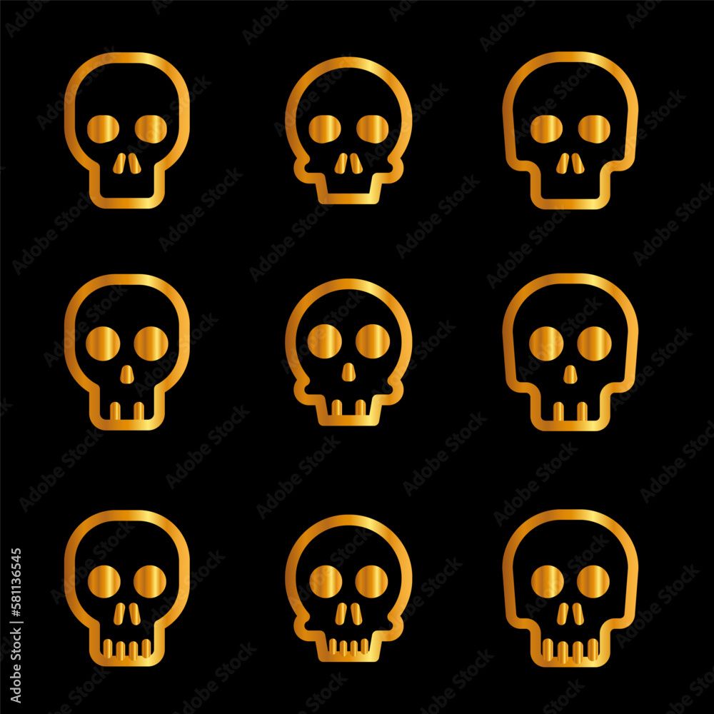 Skulls and crossbones. Skulls with cross icon collection isolated on white background. Death logo, symbol, sign. pirate symbol. Vector graphic. 