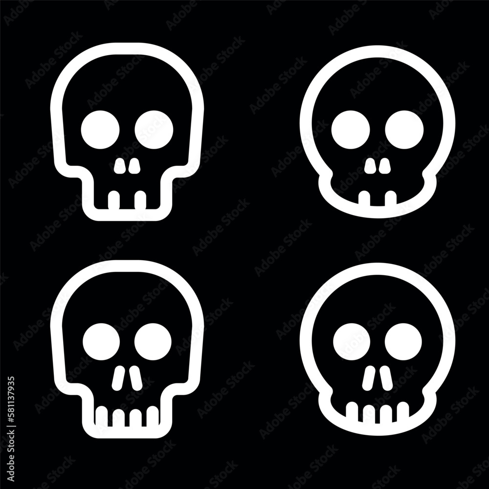Skulls and crossbones. Skulls with cross icon collection isolated on white background. Death logo, symbol, sign. pirate symbol. Vector graphic. Skulls and crossbones. Skulls with cross icon collection isolated on white background. Death logo, symbol, sign. pirate symbol. Vector graphic.