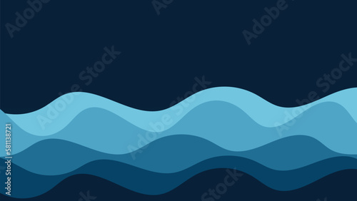 abstract background with waves in dark blue color