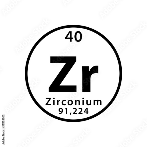 Zirconium element periodic table icon vector logo design template