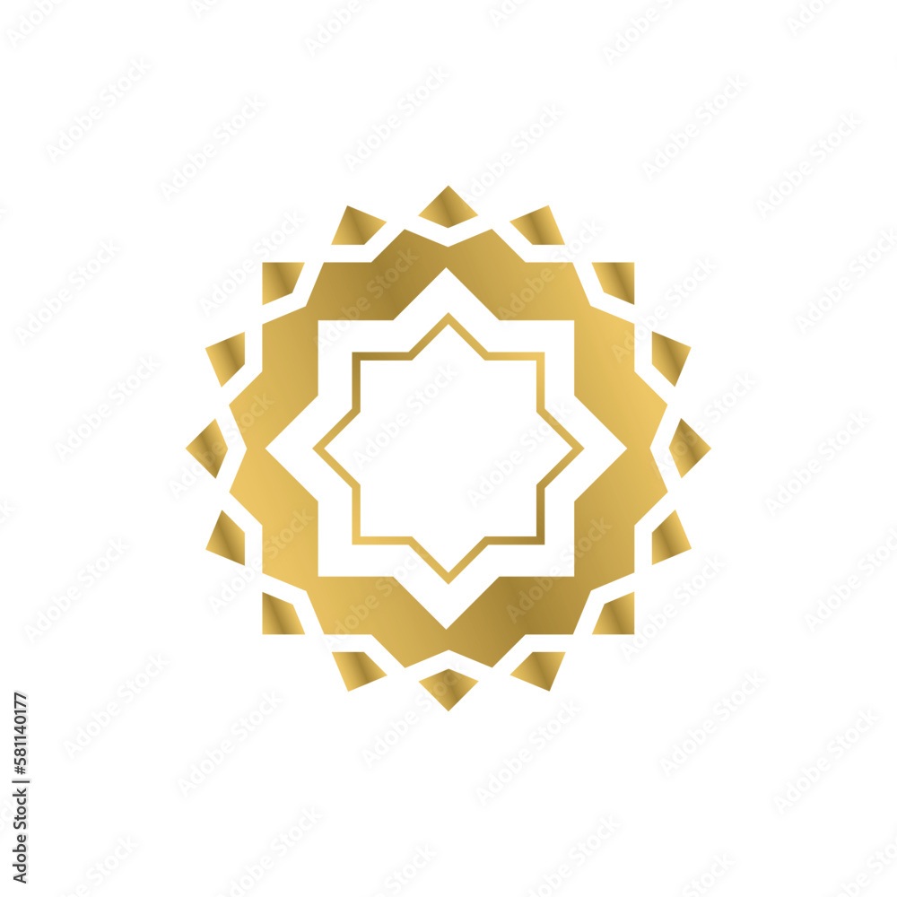 Illustration vector graphic for Ramadan ornament sharp circle with connected lines and planes suitable for background templates, greeting cards, banners, flyers, etc.