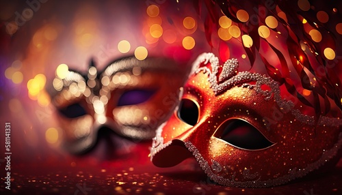 red carnival mask