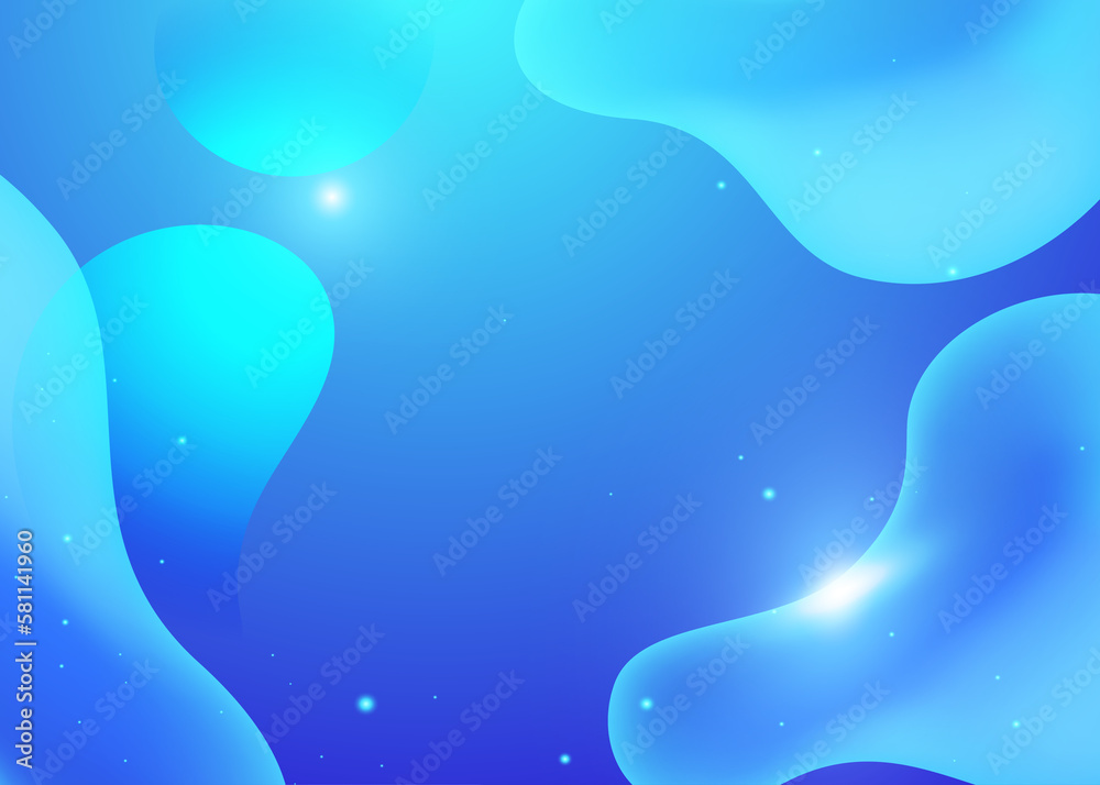 Abstract blue background with bubble illustration