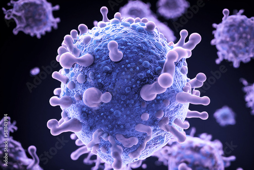 Immune cells, monocytes. White blood cells.  photo