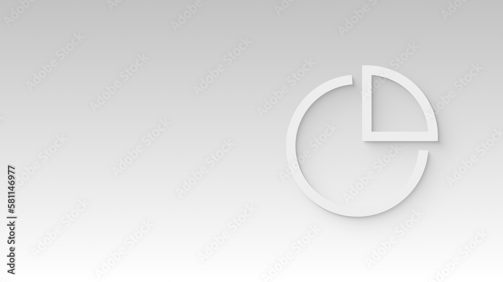 Pie Chart Abstract Icon Modern Clean Presentation Background with Soft Shadow and Copy Space Pie Chart Abstract Icon Modern Clean Presentation Background with Soft Shadow and Copy Space
