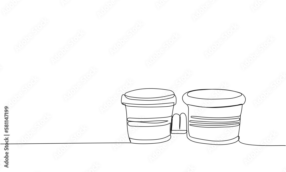 Bongo drum, Bongos one line art. Continuous line drawing of sound, beat