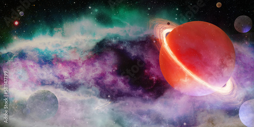 Billede på lærred Deep space nebula and galaxies galaxies and stars the universe is full of stars