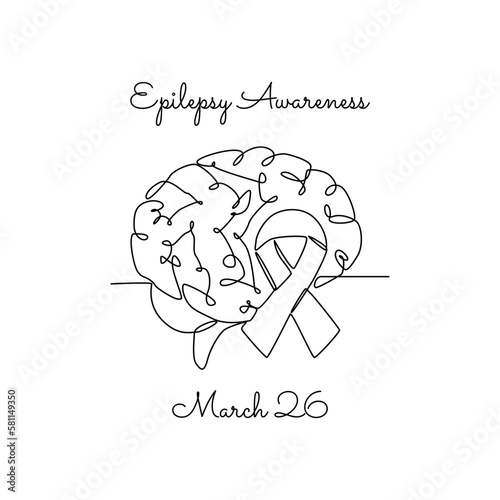 single line art of epilepsy awareness good for epilepsy awareness celebrate. line art. illustration.