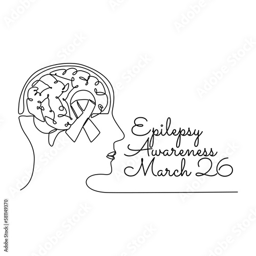 single line art of epilepsy awareness good for epilepsy awareness celebrate. line art. illustration.